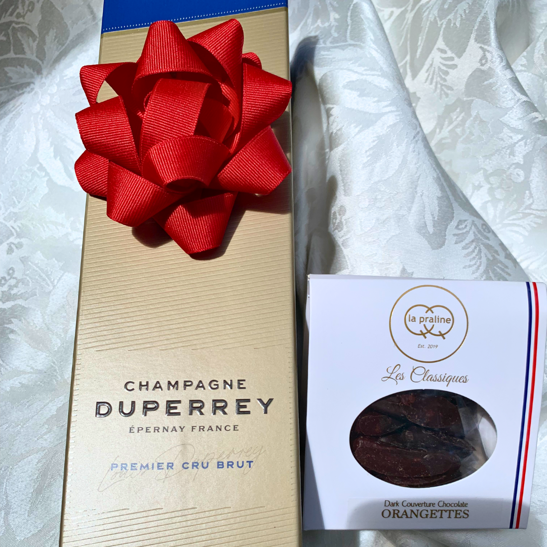 Champagne Duppery and Dark Couverture Chocolate